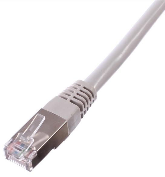GRIFF'LAN - Câble RJ45 blindé FTP Cat 5e 3 m gris - Connecteurs plaqués or, blindage F/UTP_0