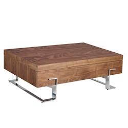 AC ANGEL CERDA Angel Cerdá Table basse rectangulaire en noyer et acier chromé 2099C 130 x 68 x 39 - marron Bois manufacturé 8435631019503_0