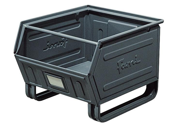 Bac à bec métallique verni - capacité 63 litres - sur patins - structure en tôle d'acier_0