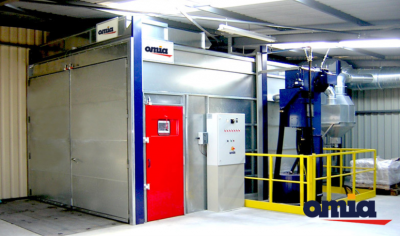 Cabine de grenaillage et sablage OMIA - manuel/automatique - recyclage abrasif avec double épuration_0