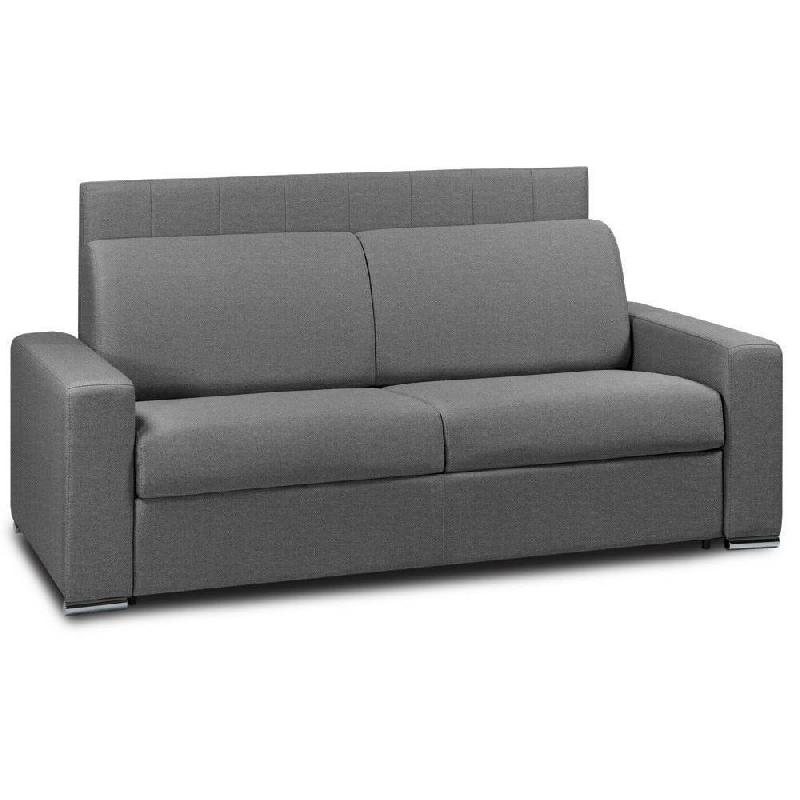 CANAPÉ 2- NORMANDIE CANAPEXPRESS  LATTES 120CM MATELAS MÉMORY  22CM TÊTE DE LIT INTÉGRÉE  TWEED GRAPHITE_0