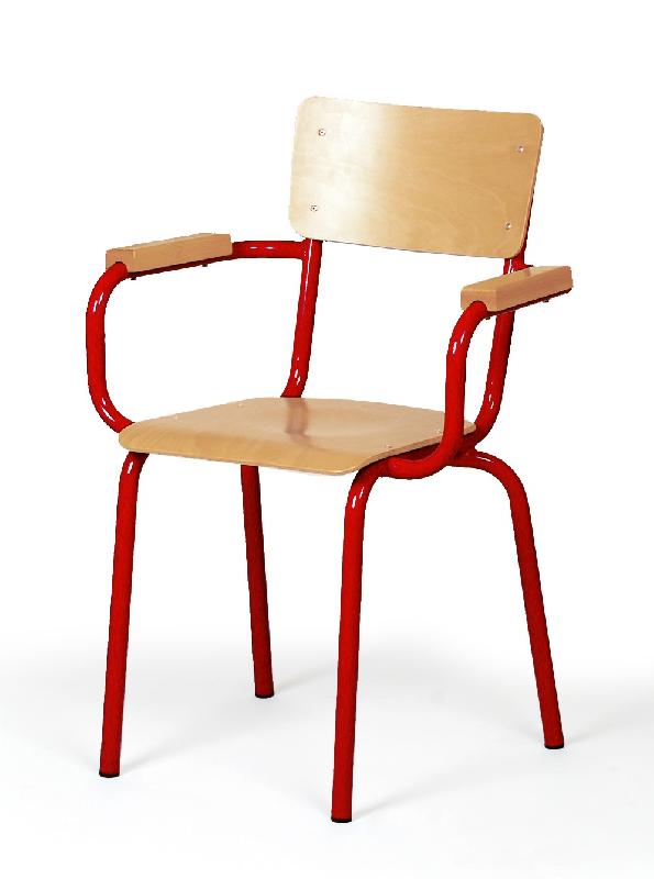 Chaise professeur en hêtre multiplis vernis - structure tubulaire en acier - empilable - normes NF EN 1729-1 et 1729-2_0
