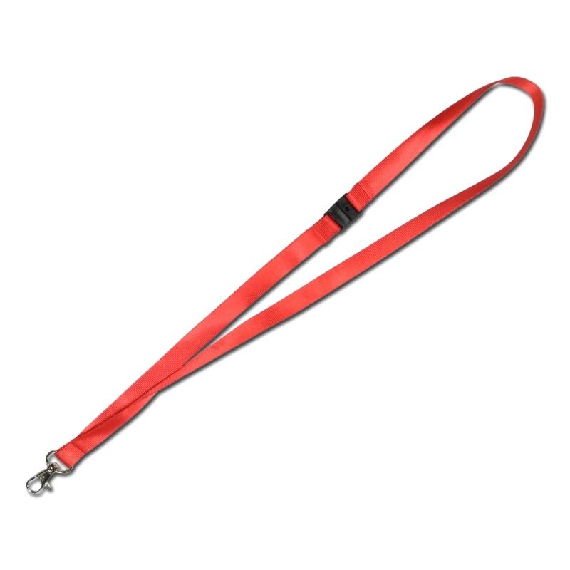 Cordon tour de cou polyester satiné sécuritaire 15mm - Attache crochet nickelé - Référence CORD-15-CNS_0