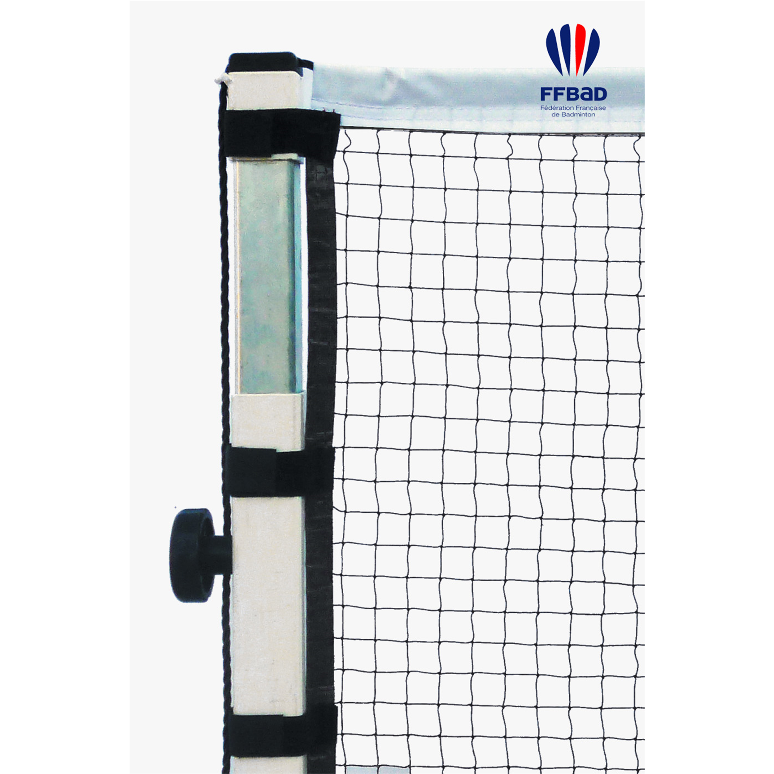 Filet de badminton de compétition FFBAD - Fixation Velcro et œillets - Maille 1,2mm - Bordeaux - 6,02m x 0,76m_0