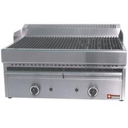 Grill-vapeur gaz avec grille de cuisson en fonte - modèle GV677 - dimensions 660x470 mm - construction en acier inox_0