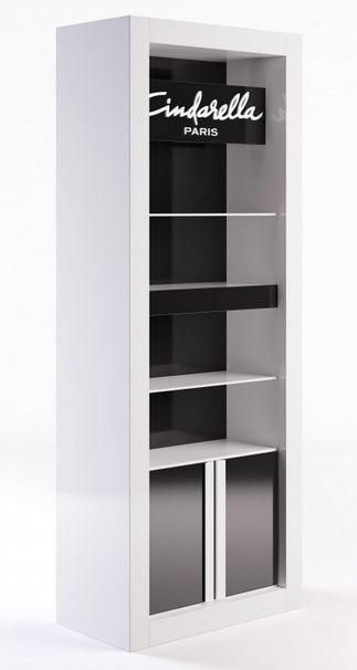 Petit meuble Philosophy - meuble retail avec tiroirs, étagères et option LED_0