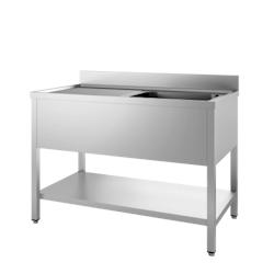 Plonge 1 bac à droite avec étagère - L 1200 x P 700 mm - inox P1BD7-12_0