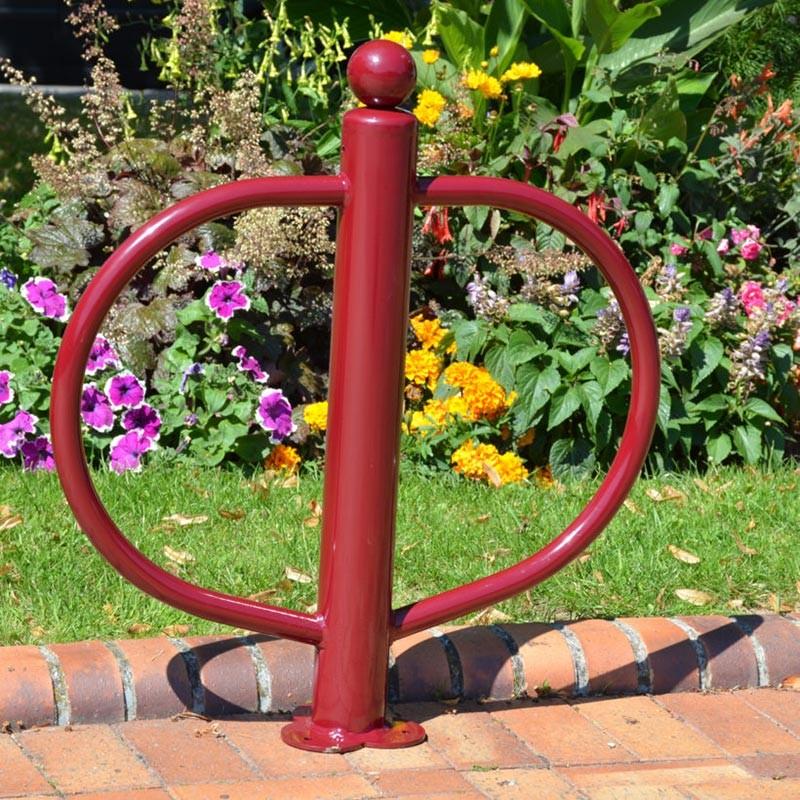 Poteau à arceaux en métal pour motos - Compatible antivols en U - Fixation au sol_0