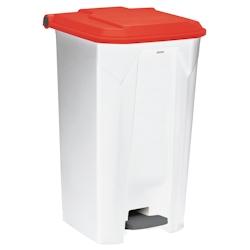 Rossignol - Poubelle de tri à pédale 100L UTILO - blanc/rouge - rouge plastique 54083_0