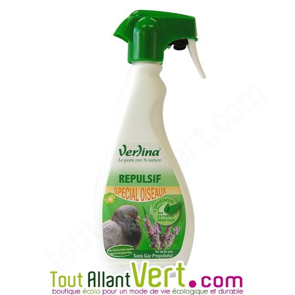 Répulsif oiseaux écologique extérieur - spray 500ml sans odeur - Verlina - fabrication française_0