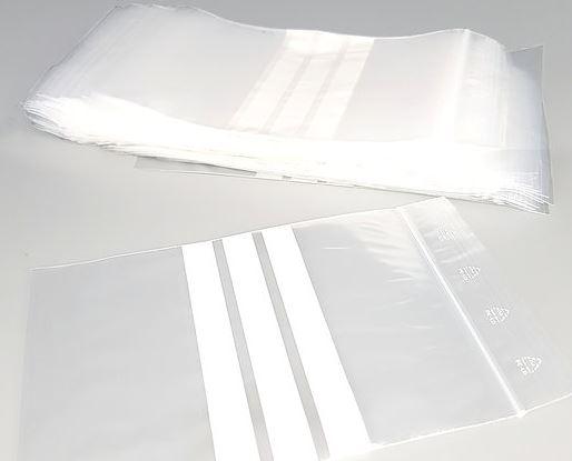 Sachet pression zip bandes blanches - 50 microns - LDPE - Haute qualité - Contact alimentaire_0