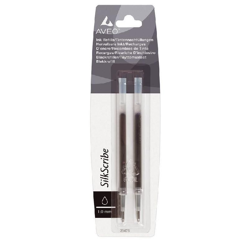 STAPLES RECHARGE POUR STYLO AVEO PRO ET STYLE - STAPLES - COLORIS : NOIR - BLISTER DE 2