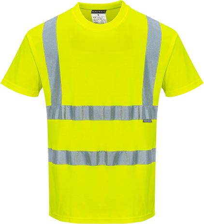 T-shirt hi-vis manches courtes - coton confort jaune S170, taille XL - certifié CE et bandes réfléchissantes_0