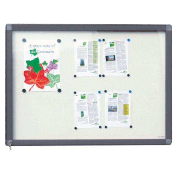 Vitrine extérieure étanche cadre gris - vitrage plexi 6 x A4 - Marque Rolléco_0