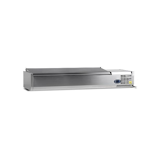 Vitrine réfrigérée à ingredients gn1/3 avec couvercle inox - bac non inclus - VK38-160 S/S LID_0