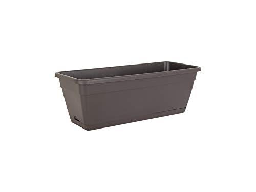 Jardinière traditionnelle Artevasi Venezia - anthracite avec réserve d'eau et soucoupe intégrée_0