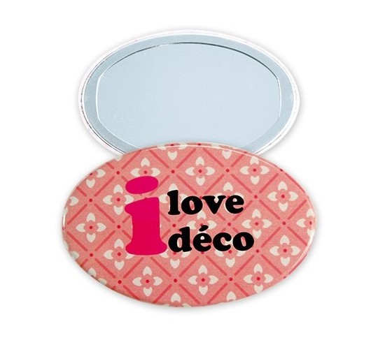 Badge miroir personnalisé ovale - 68 mm x 45 mm - Accessoire cadeau pour professionnel et particulier_0
