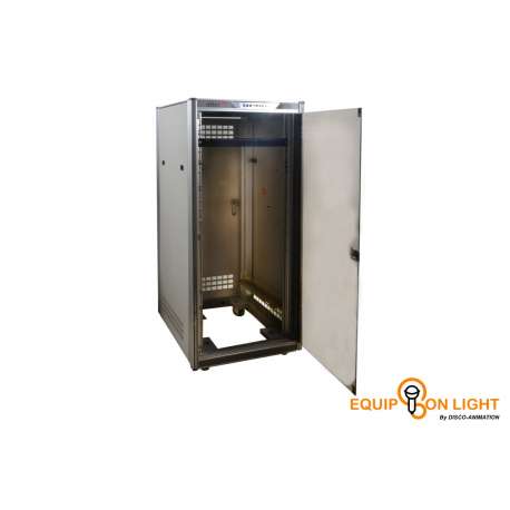 Baie de brassage pour sonorisation - Hauteur 28U - Format 19 pouces - Tôle d'acier robuste avec porte verrouillable et roulettes_0
