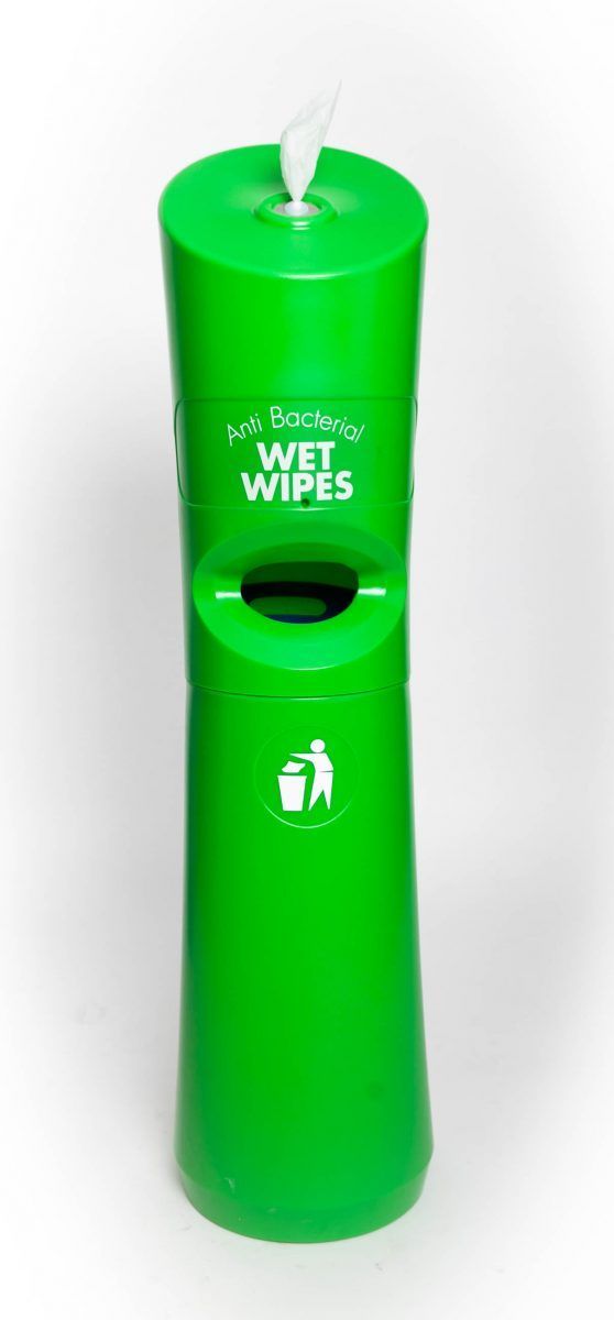 Borne d'accueil désinfection Covid - Distributeur de 1000 lingettes avec poubelle intégrée_1