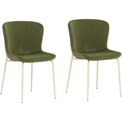 Chaise en métal et velours Modesto (Lot de 2) Venture Home - vert 3700866383459_0