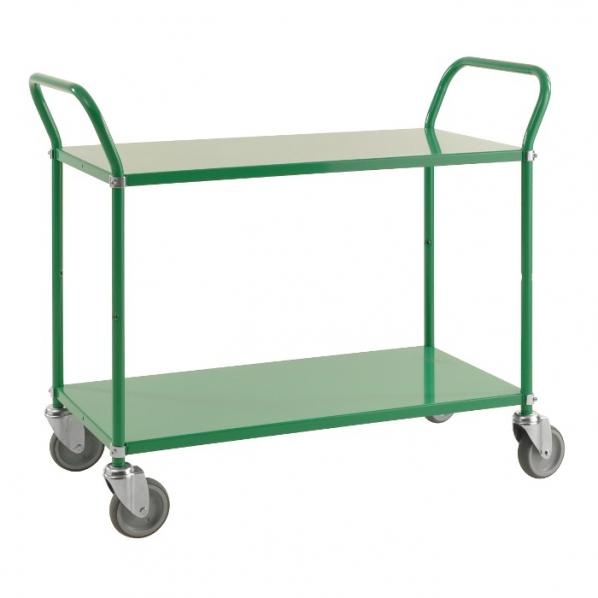 Chariot de service 2 tablettes - Vert - 250 kg - Roues pivotantes - KONGAMEK_0