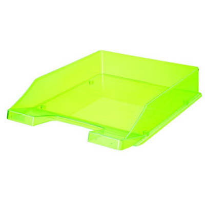 CORBEILLE A COURRIER HAN - COLORIS VERT TRANSLUCIDE - LOT DE 6