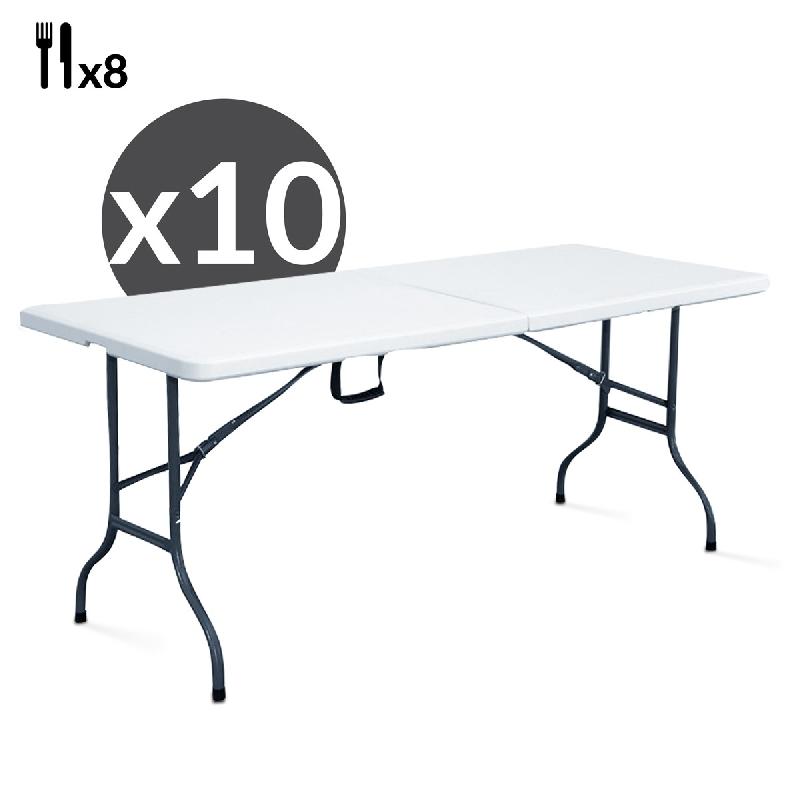 Lot de 10 tables pliantes 8 places 180cm_0