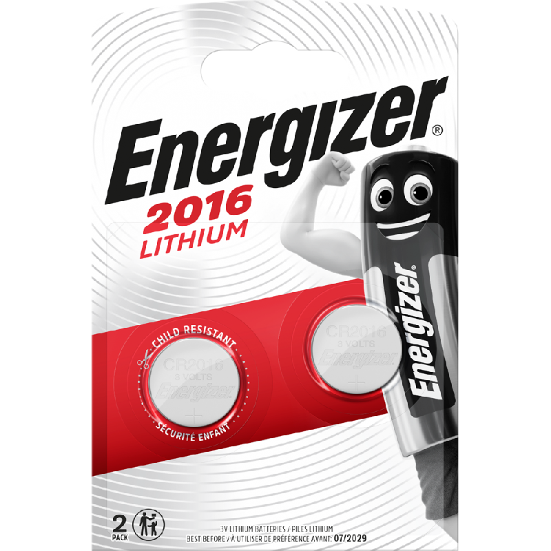 Lot de 2 piles bouton CR2016/DL2016 - 3V - Lithium - ENERGIZER_0
