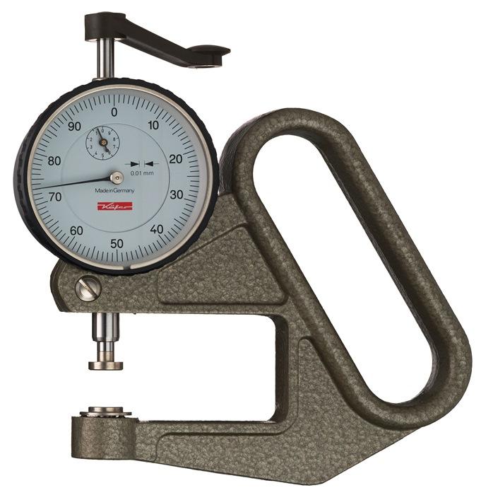 Mesureur d'épaisseur J 50 KÄFER - 0-10 mm avec lecture 0,01 mm et étalonnage usine - profondeur étrier 50 mm_0
