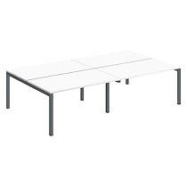 Pôle 4 bureaux droits Teamline L 280 cm - plateaux blanc piètement métal anthracite arche_0