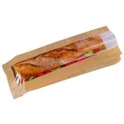 Packnwood FHC - 1000Pcs - Sac sandwich en papier brun à fenêtre - 120x40x340mm - marron papier 210SANDB34F_0