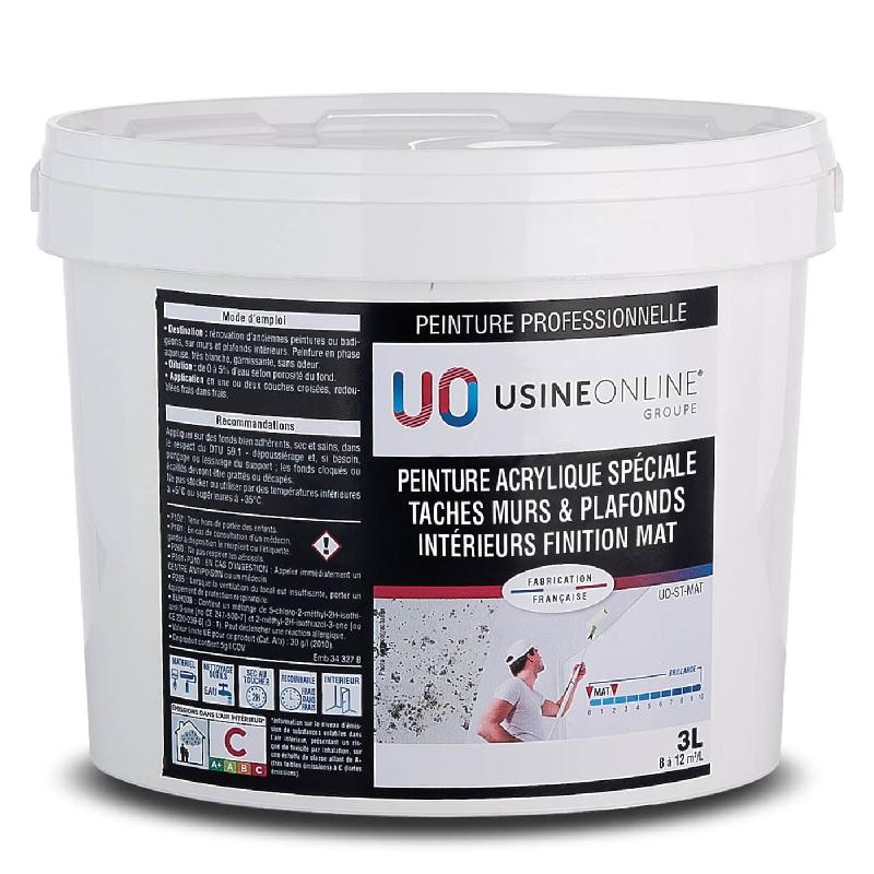 Peinture intérieur pour mur et plafond - Peinture Acrylique Mat Spéciale Taches - Intérieurs Professionnelle USINE-ONLINE Réf: UO-ST-MAT_0