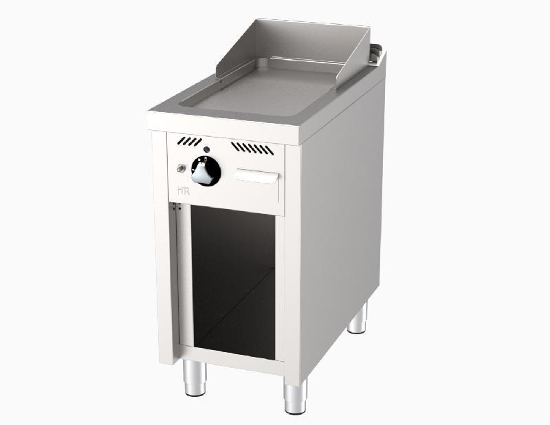 Plancha à gaz fry-top professionnelle sur placard ouvert - 400x750x945mm - plaque acier rectifié - FT7504E - 5500W_0