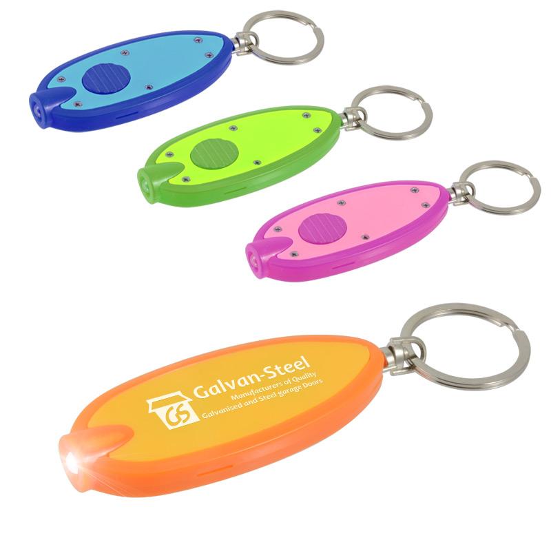Porte-clé Gelato - Design ultra-fin avec lampe LED et anneau pivotant - Couleurs vives et estivales_0