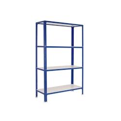 PROREGAL Étagère de vie LIVING KOALA WOOD avec 4 étagères | HxLxP 160x80x30cm | Charge du compartiment 150kg | Bleu/Blanc - bleu métal RS104-02_0