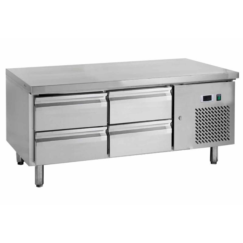 Soubassement réfrigéré 4 tiroirs - dessus inox - réfrigération ventilée -2°C/+8°C - L2G_0