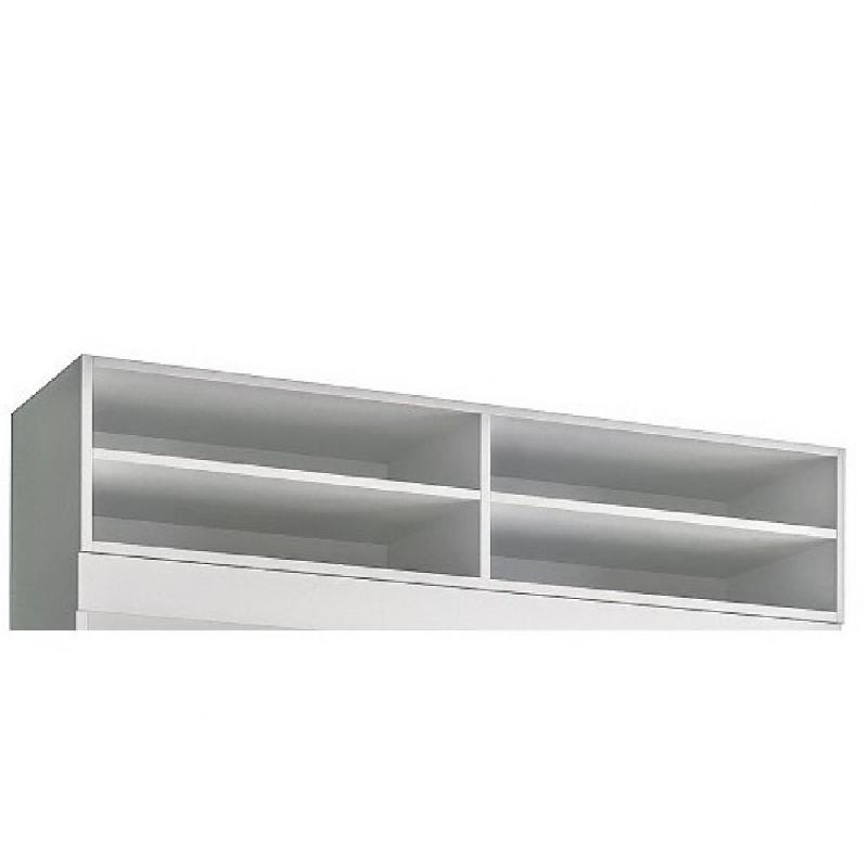 SURMEUBLE 4 NICHES DE RANGEMENTS POUR LIT ESCAMOTABLE LUTECIA 140CM HAUTEUR 25 CM BLANC_0