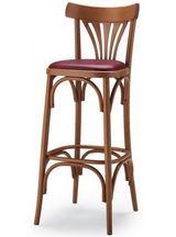 Tabouret de bar bistrot - assise rembourrée et dossier en bois_0