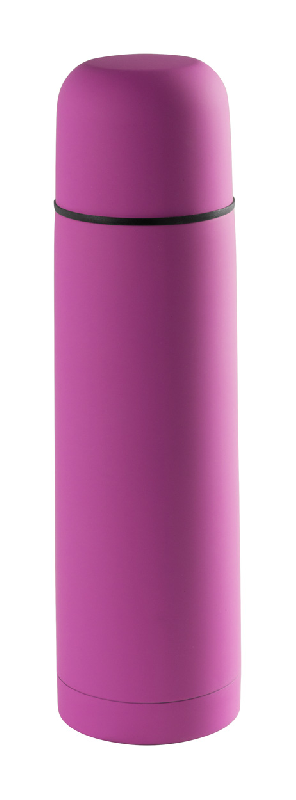 Thermos en acier inoxydable - finition caoutchoutée - 500 ml - couleur fuchsia_0