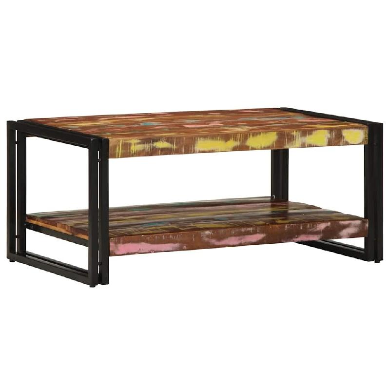 VidaXL Table basse multicolore 90x50x38 cm bois de récupération massif Modèle Orion Design - 4102717_0