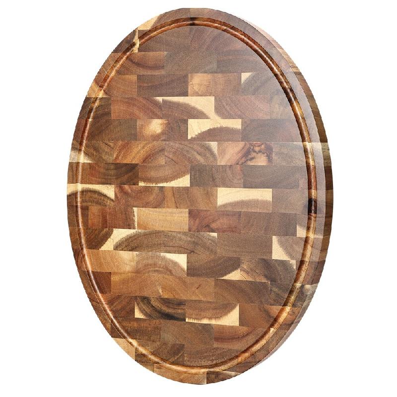 XinZuo - Planche à découper en bois d’acacia 43x32x2,6 cm avec poignées, pieds antidérapants et gouttière à jus - multicolore Bois manufactur�_0