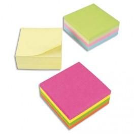5 ETOILES BLOC CUBE 320 FEUILLES NOTES REPOSITIONNABLES COLORIS ASSORTIS PASTELS 76X76 MM