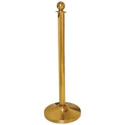 Bolero - Poteau de délimitation élégant en inox avec tête sphérique en laiton - 95 cm de hauteur_0
