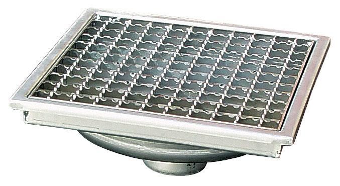 BOUCHE D´ÉGOUT INOX EXTRA BASSE AVEC SORTIE E VERTICALE