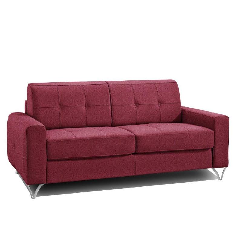 CANAPÉ CONVERTIBLE ALMUT 140CM MATELAS 14CM SYSTÈME EXPRESS SOMMIER LATTES RENATONISI POLYURÉTHANE ROUGE_0