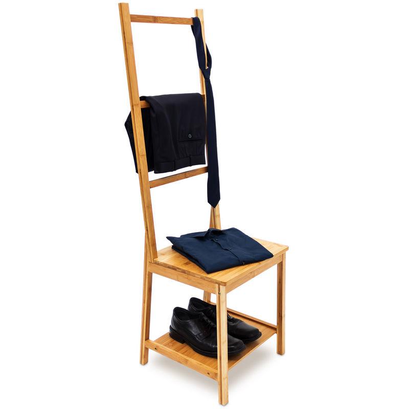 Chaise Porte Serviettes Porte Vetements Bambou Etagere Avec Assise