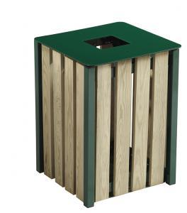 Corbeille 50l carree eden bois resineux/vert mousse 6005_0