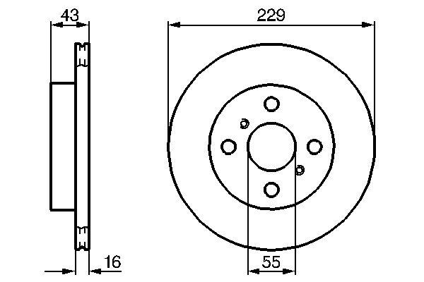 Disque de frein Bosch 0986478491 - ventilé intérieur - boîte de 2 disques - 4 trous - épaisseur 15,9 mm_0