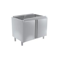 Meuble sans plan de travail Distform - avec portes battantes - profondeur 600mm - acier inoxydable - l80-L-P60-h85 - 641094140571_0