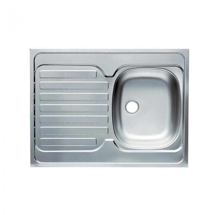 EVIER INOX À POSER 1 CUVE + 1 ÉGOUTTOIR RÉVERSIBLE JADE